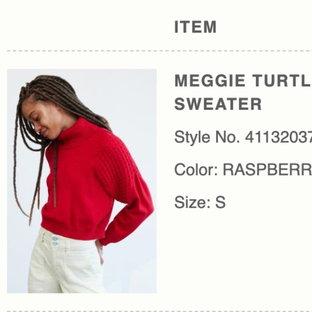 Anthropologie Red Turtleneck Sweater